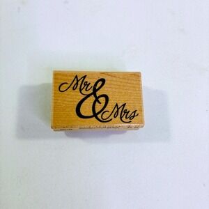 Stampabilities Formal Mr & Mrs Wood Mounted Rubber Stamp Wedding ER1102 Cursive